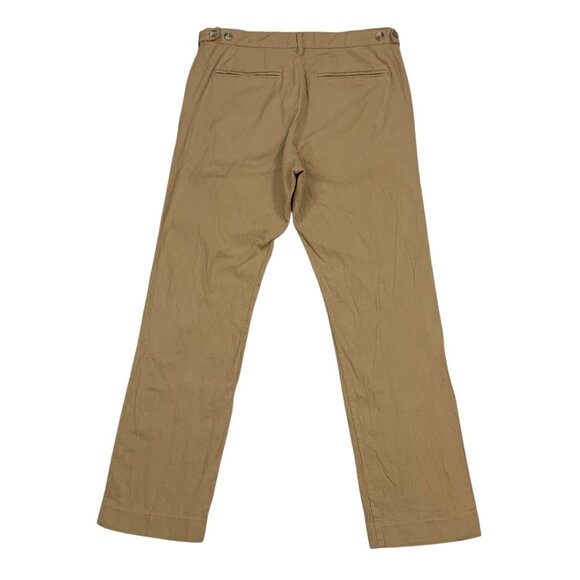 Patprimo Chino Pants With Waistband Details 32 Beige Tan Slim Fit Flat Front - Picture 2 of 12